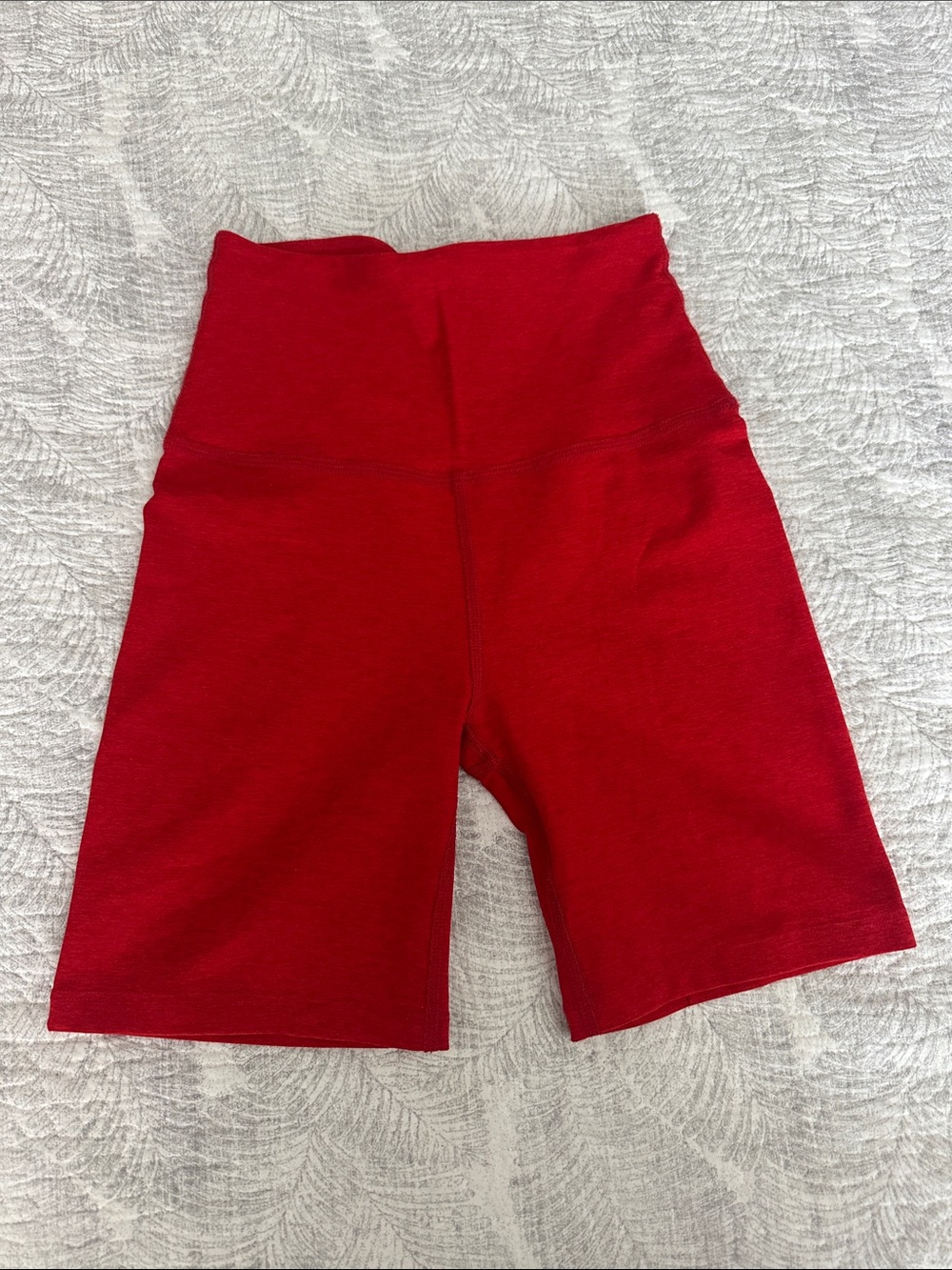 Beyond Yoga Red High-Waist Bike Shorts